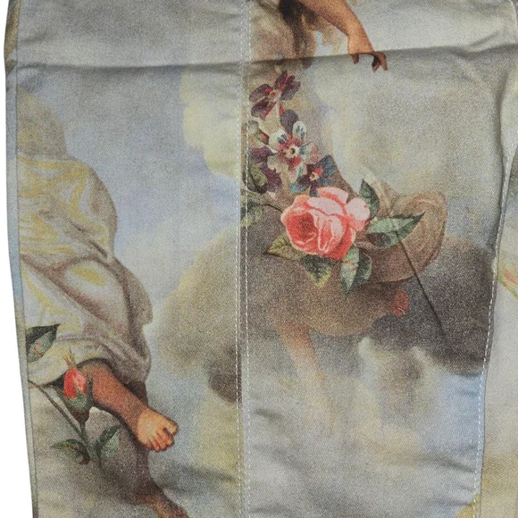 NWOT! Elegant Angel Print Flared Pants - Picture 5 of 6